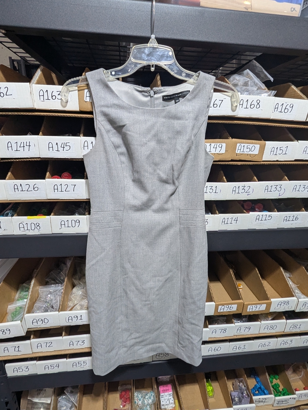 White House Black Market Light Gray Sleeveless Sheath Dress OOP